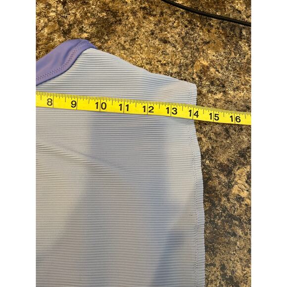 Aerie Periwinkle Blue Ribbed Crop Tank Shirt Medium - Picture 5 of 6